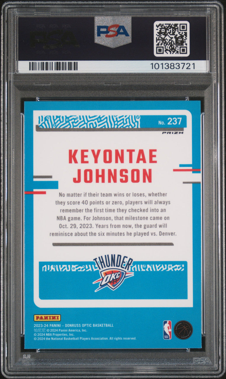 Keyontae Johnson 2023-24 Donruss Optic Fast Break Holo Prizm Rookie Card PSA 10