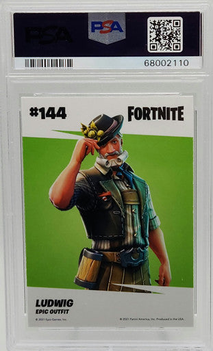 Ludwig Cracked Ice 2021 Panini Fortnite Epic Games Trading Card #144 PSA 10