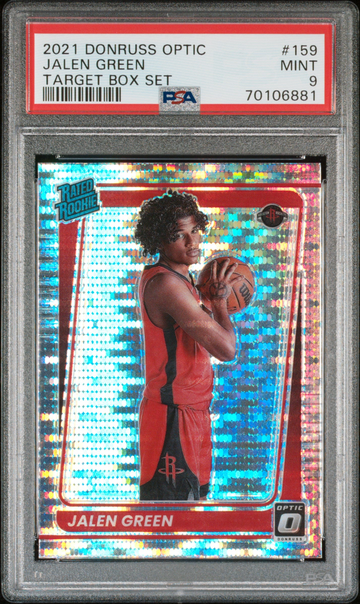 Jalen Green Rockets 2021 Donruss Optic Pulsar Prizm Rookie Card #159 PSA 9 Mint