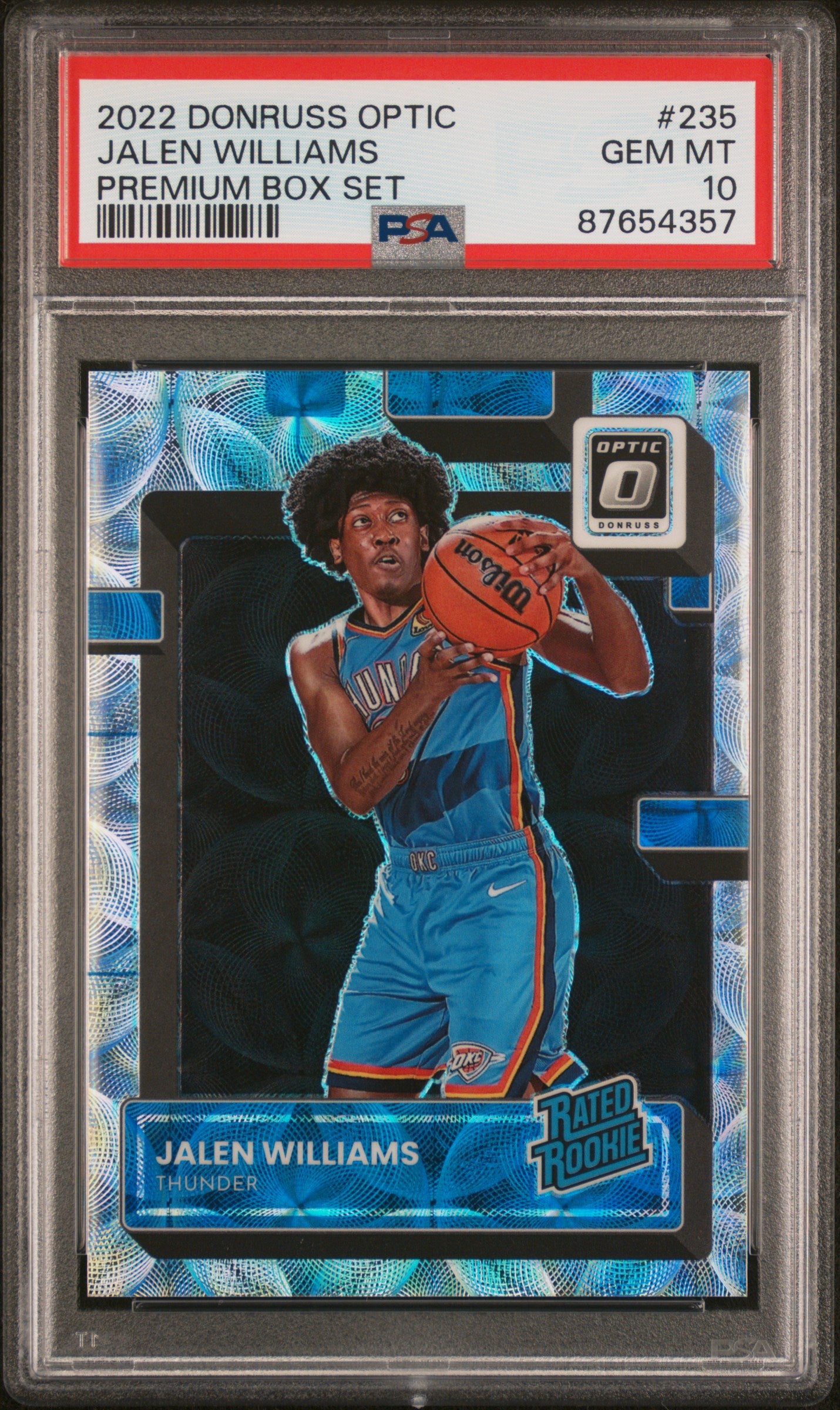 Jalen Williams OKC Thunder 2022 Donruss Optic Premium Rookie Card /249 PSA 10