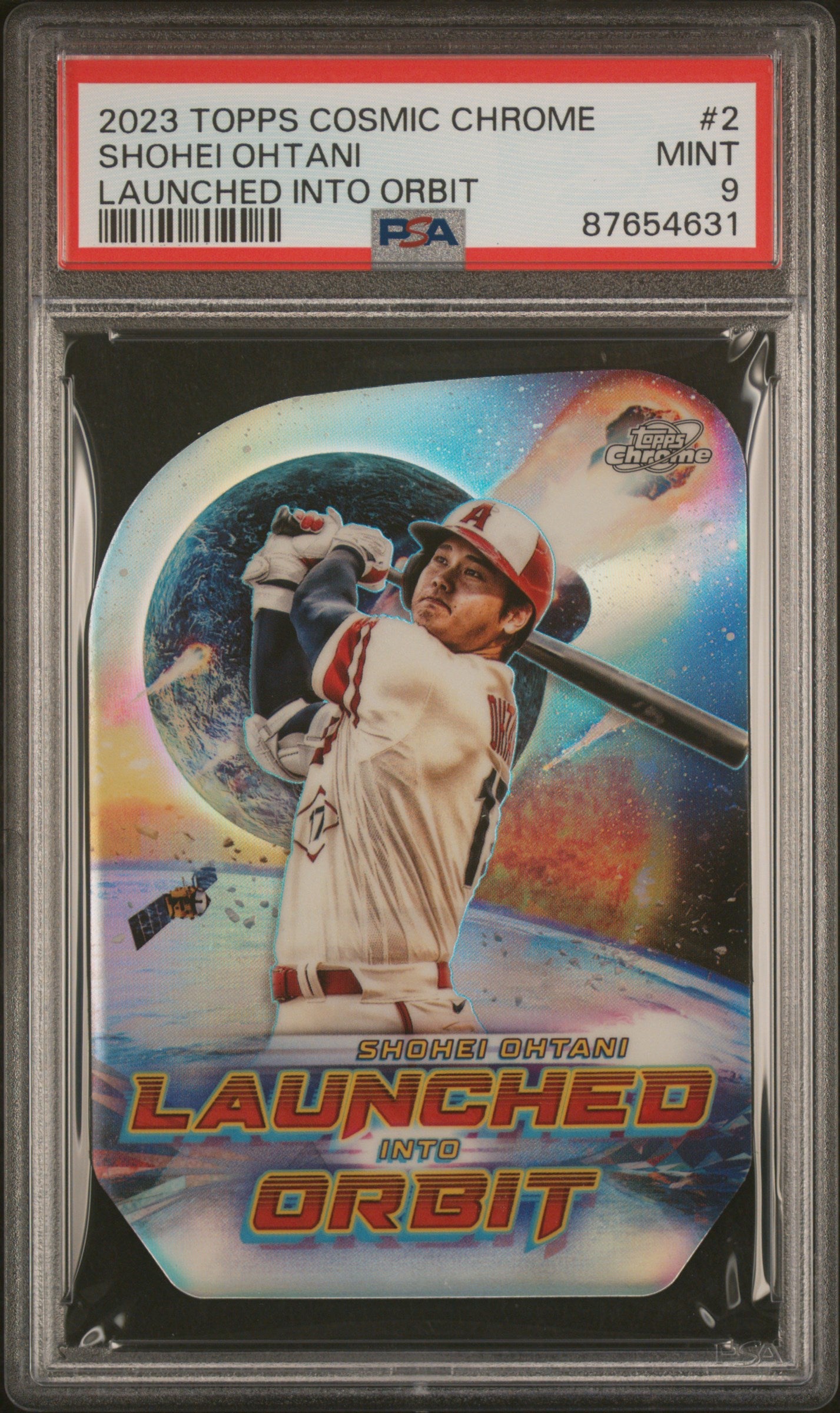 Shohei Ohtani Angels 2023 Topps Cosmic Chrome Launched Into Orbit Card PSA 9