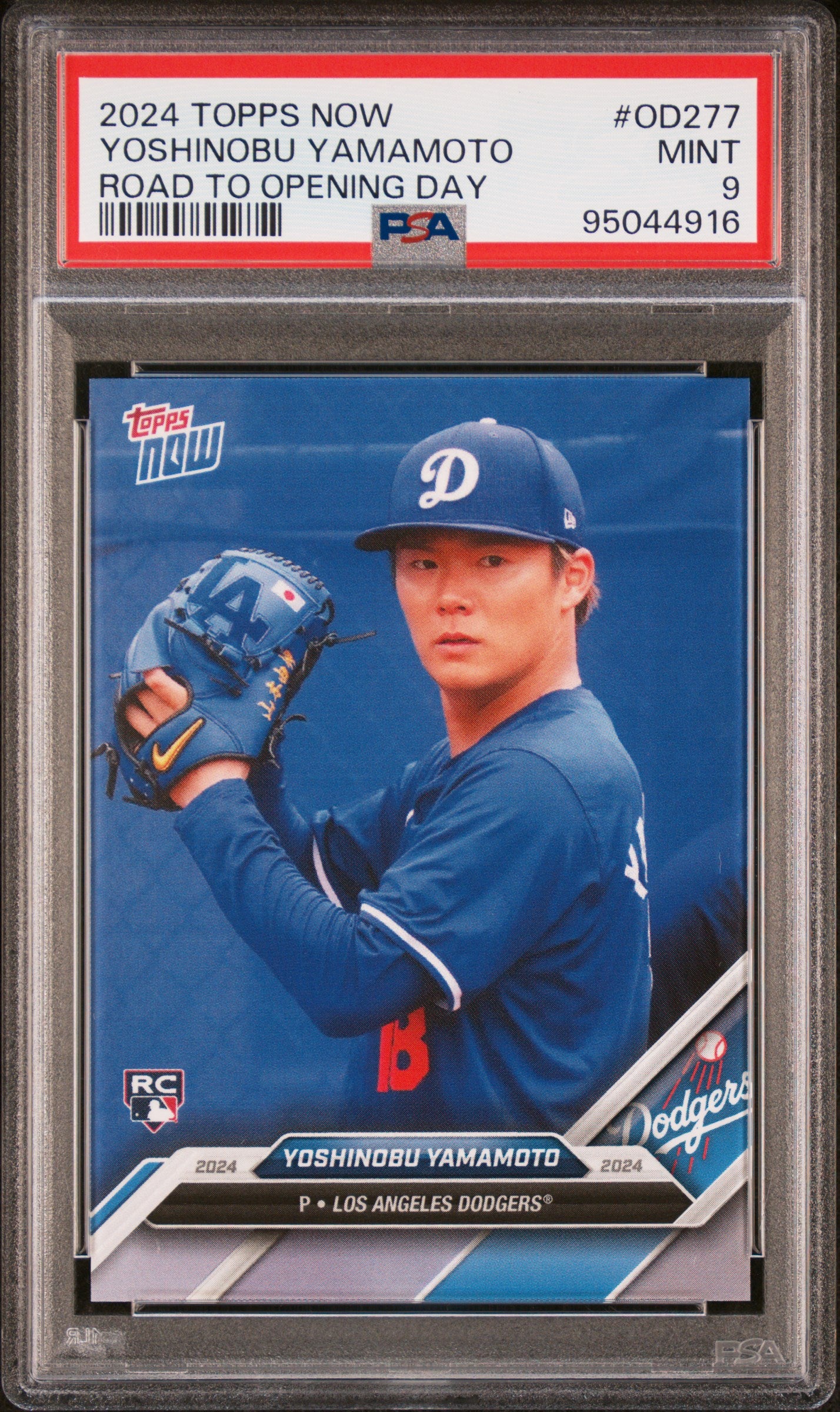 Yoshinobu Yamamoto 2024 Topps Now Road to Opening Day Rookie Card #OD-277 PSA 9
