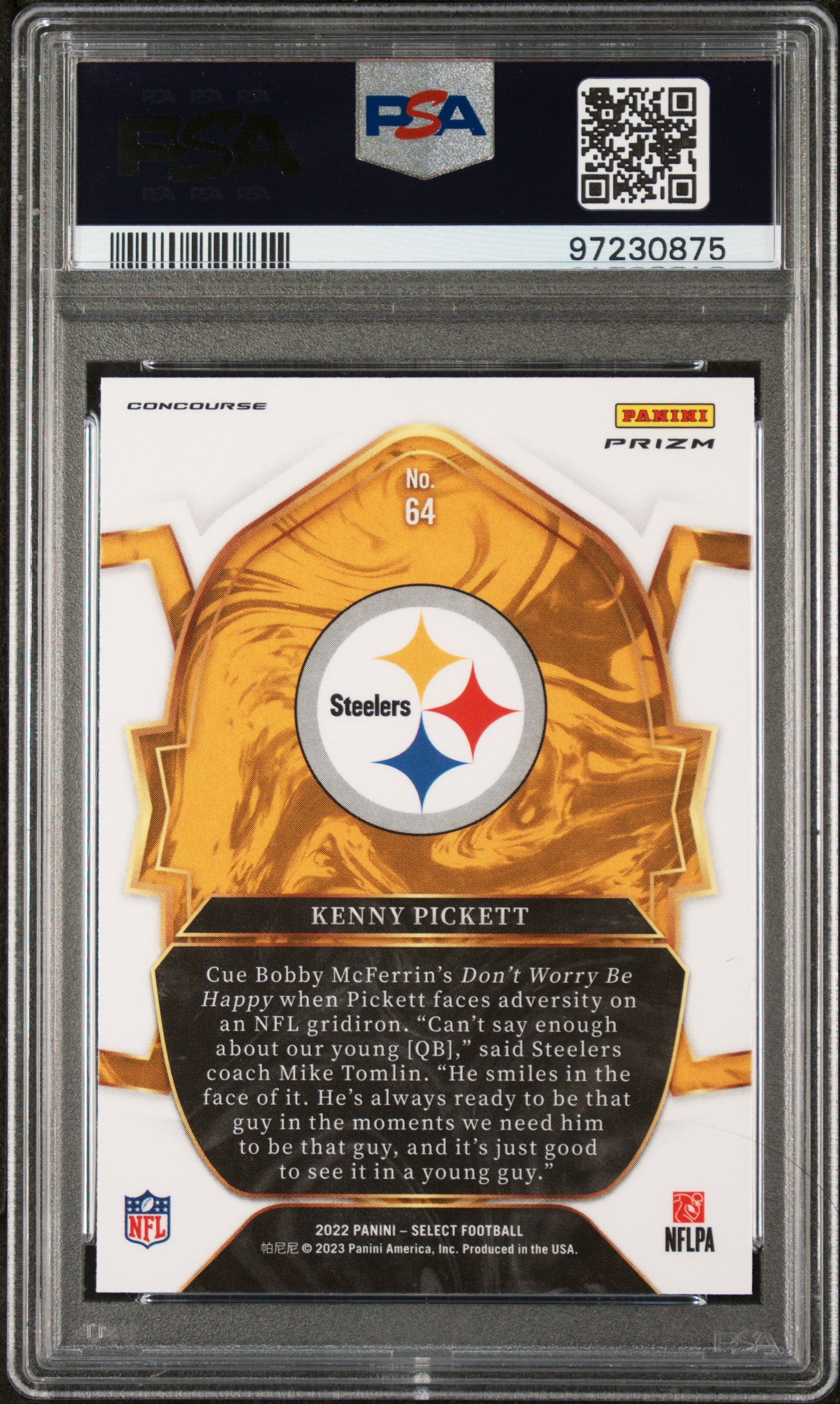 Kenny Pickett 2022 Panini Select Silver Prizm Rookie Card #64 PSA 10 Gem Mint