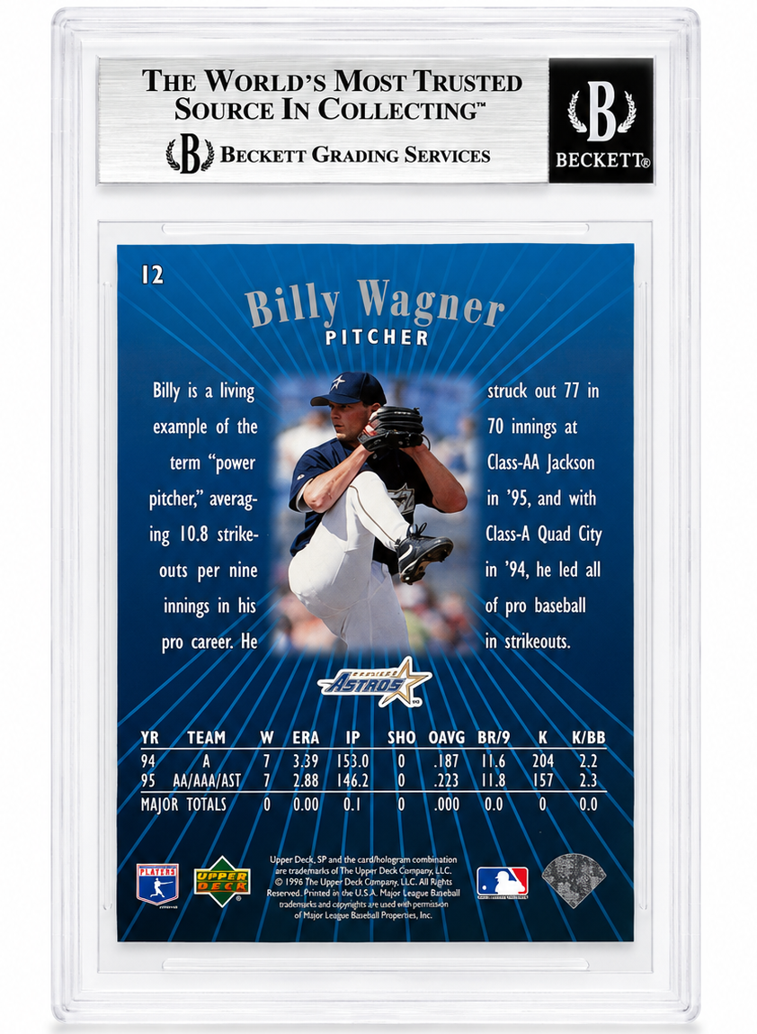 Billy Wagner Houston Astros Signed 1996 UD SP Card Beckett Authentic BAS