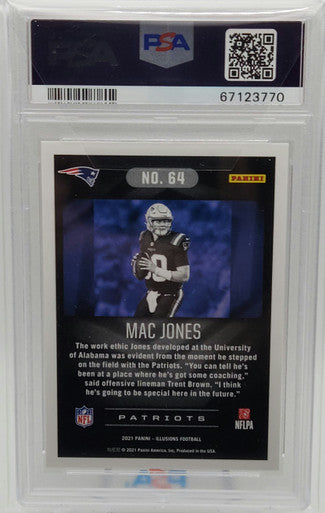 Mac Jones Patriots 2021 Panini Illusions Retail Rookie Card #64 PSA 9 Mint