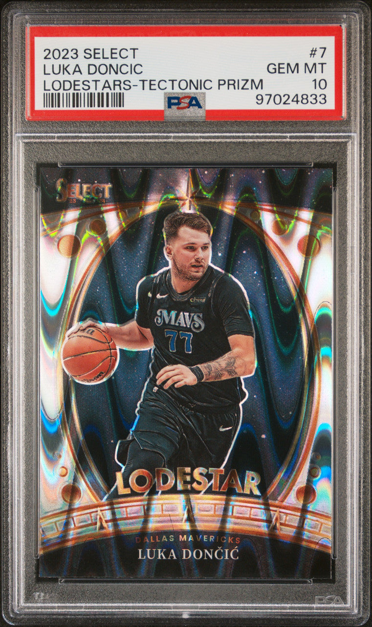 Luka Doncic Mavericks 2023 Select Lodestars Tectonic Prizm Card PSA 10 Gem Mint