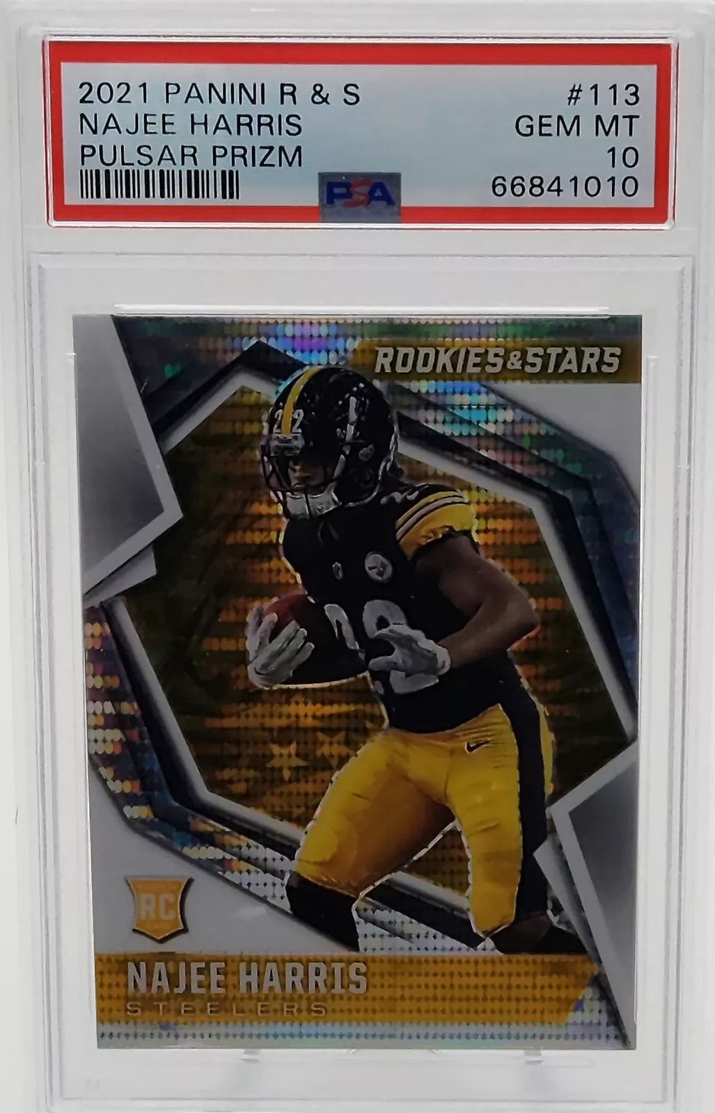 Najee Harris Steelers 2021 Rookies & Stars Pulsar Prizm Rookie Card #113 PSA 10