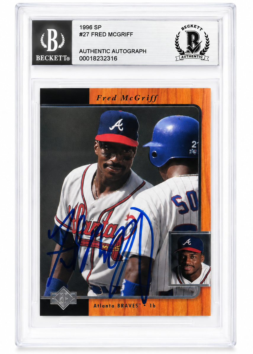 Fred McGriff Signed Atlanta Braves 1996 UD SP Card Beckett Authentic BAS