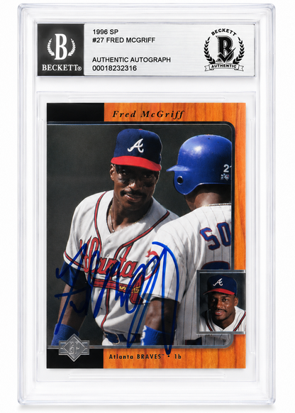 Fred McGriff Signed Atlanta Braves 1996 UD SP Card Beckett Authentic BAS