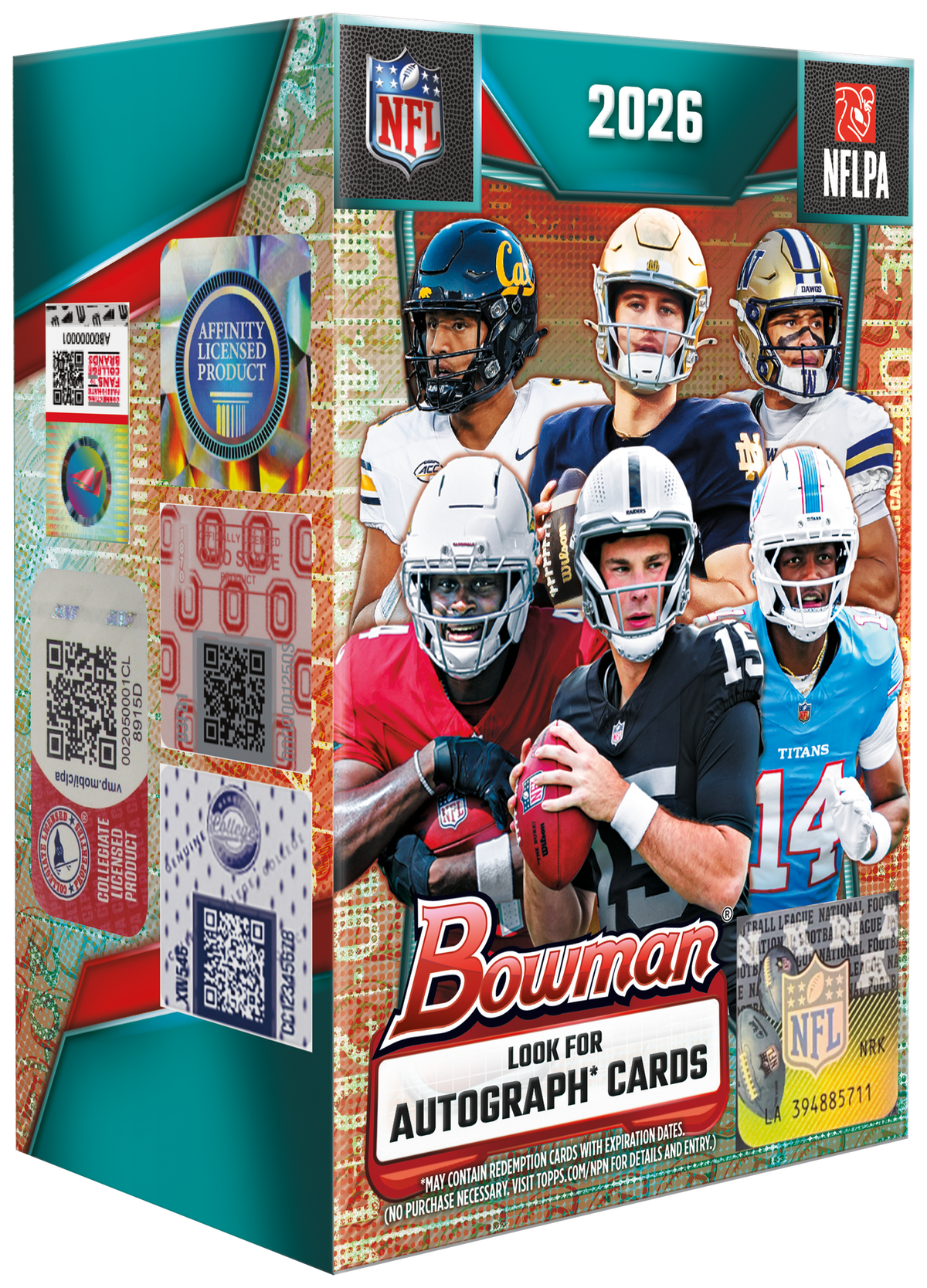 2026 Bowman Football Trading Cards Factory Sealed Value Blaster Box