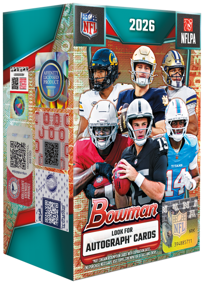 2026 Bowman Football Trading Cards Factory Sealed Value Blaster Box