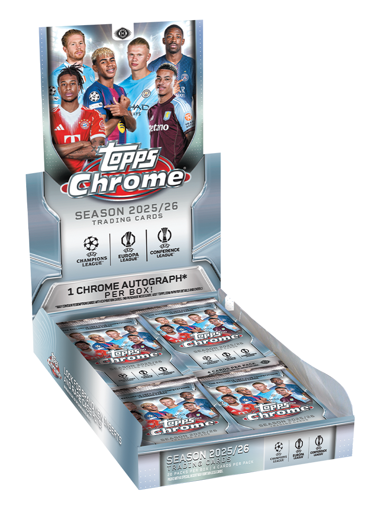 2025-26 Topps Chrome Soccer UEFA Club Competitions Trading Card Hobby Box