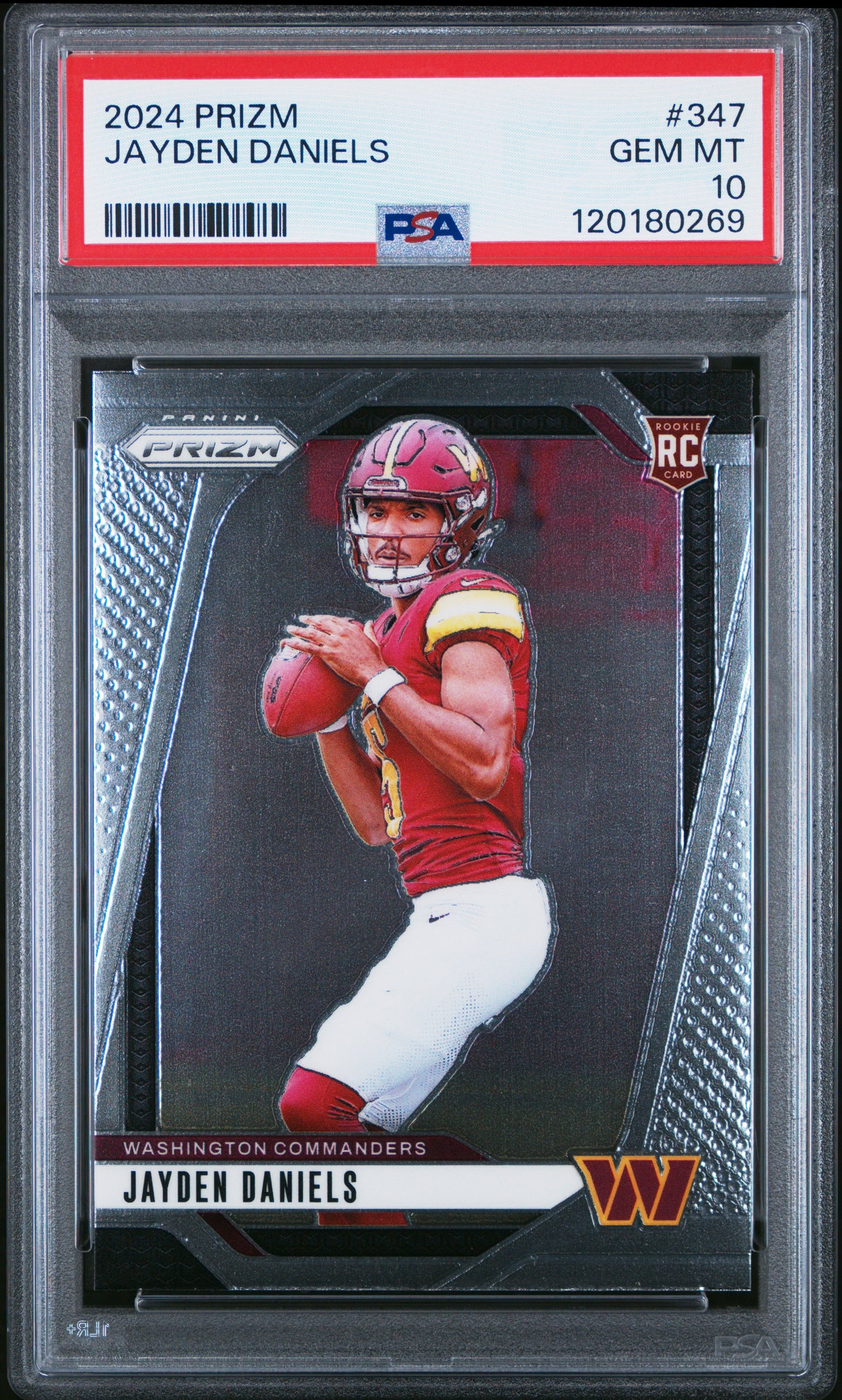 Jayden Daniels Commanders 2024 Panini Prizm Rookie Card #347 PSA 10 Gem Mint