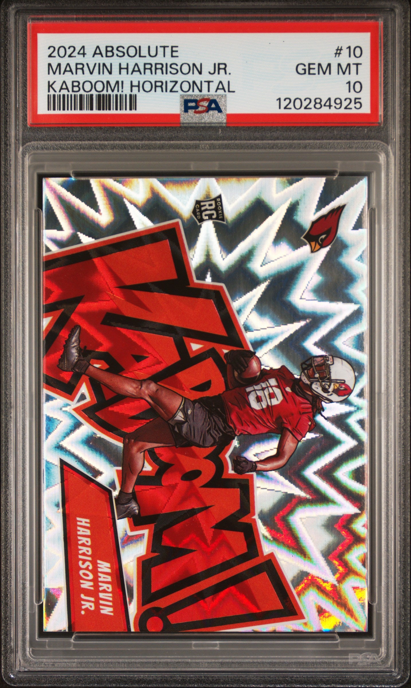 Marvin Harrison Jr. 2024 Absolute Kaboom! Horizontal Rookie Card #10 PSA 10