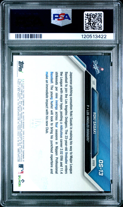 Roki Sasaki Dodgers 2024 Topps Now Offseason Signing Card #OS-13 PSA 9