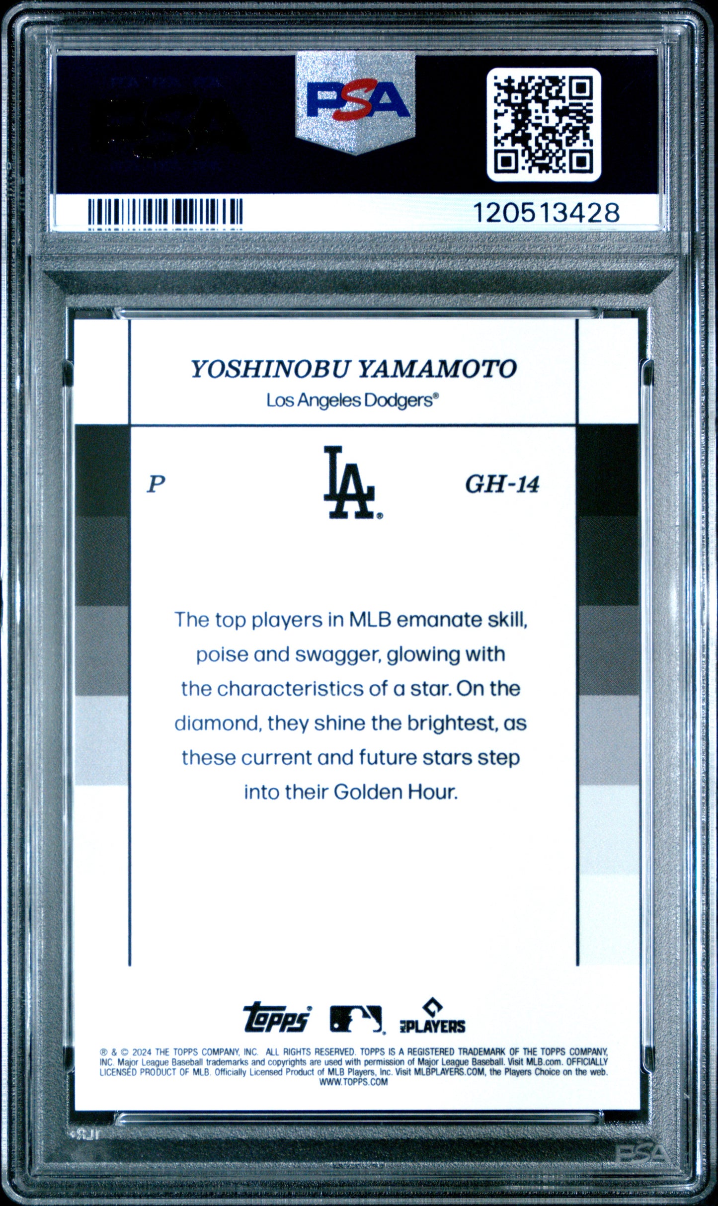 Yoshinobu Yamamoto 2024 Topps Black & White Golden Hour Rookie Card /50 PSA 10