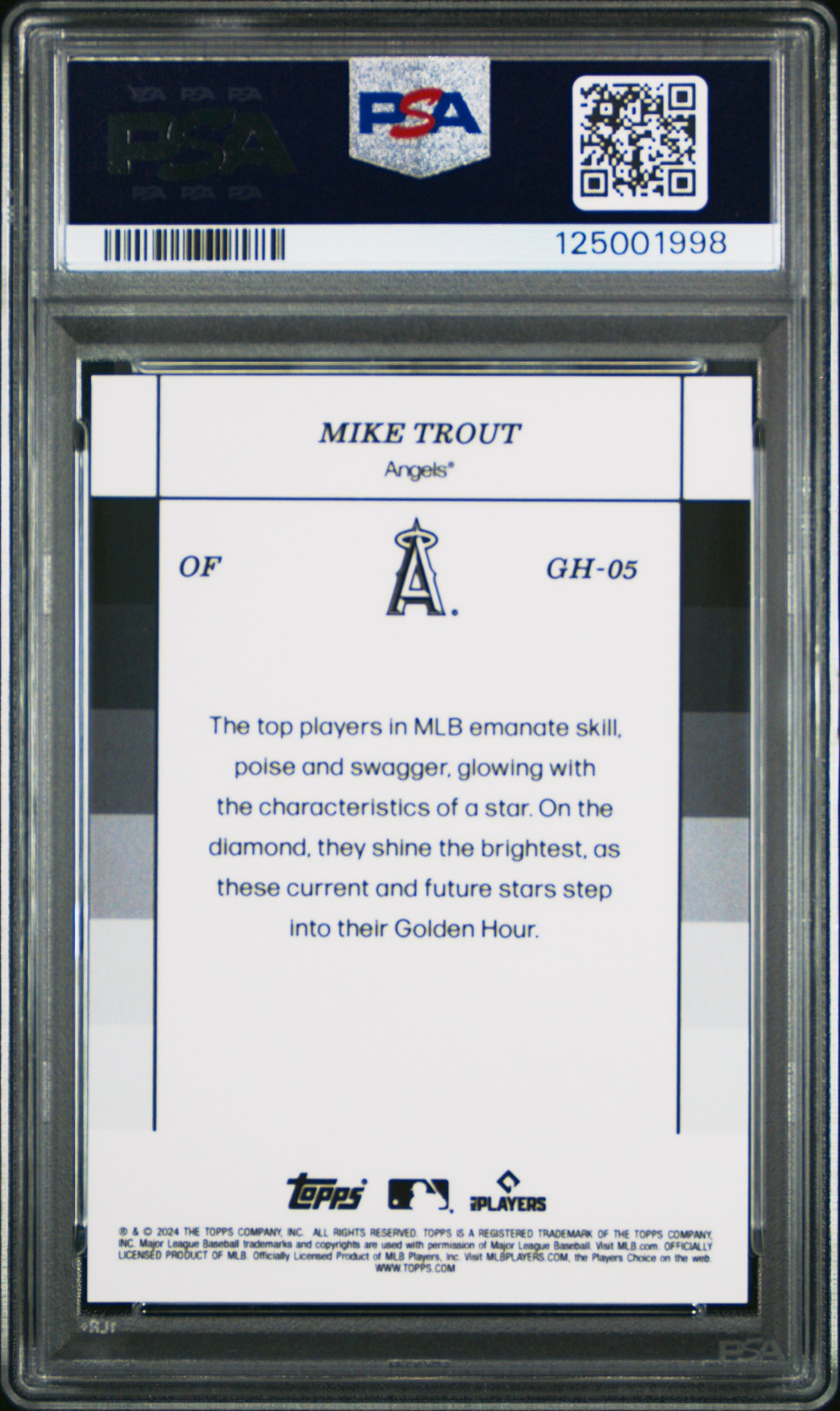 Mike Trout Angels 2024 Topps Black & White Golden Hour Card /50 PSA 10 Gem Mint