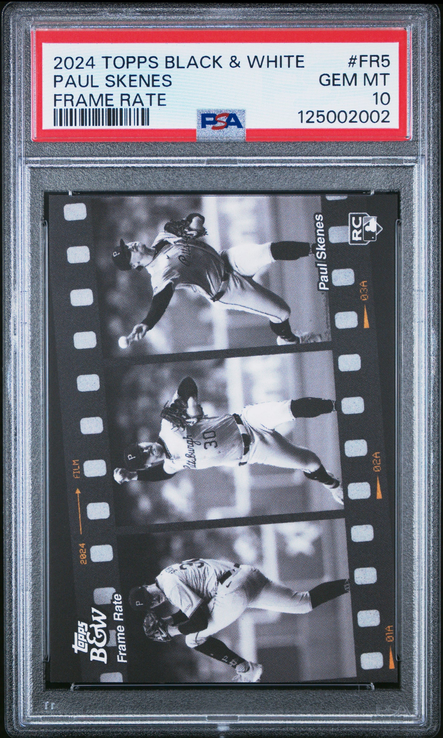 Paul Skenes Pirates 2024 Topps Black & White Frame Rate Rookie Card PSA 10
