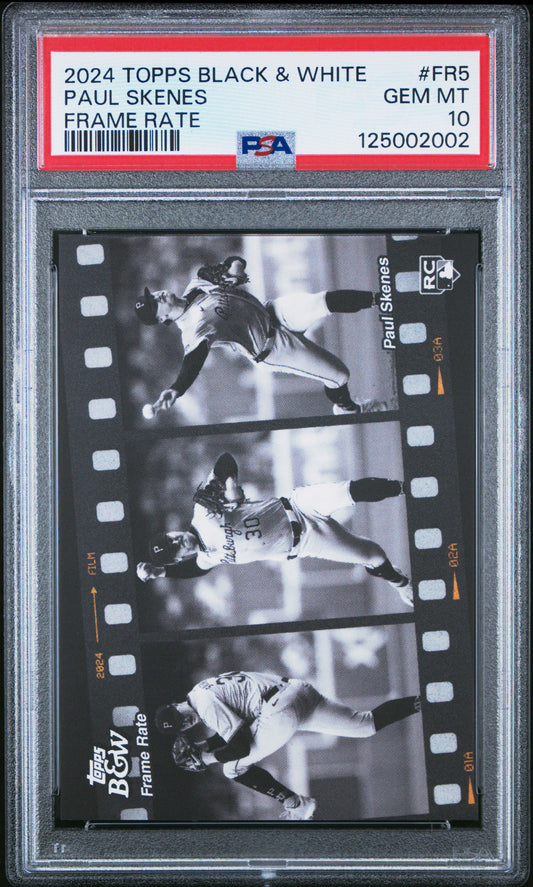 Paul Skenes Pirates 2024 Topps Black & White Frame Rate Rookie Card PSA 10