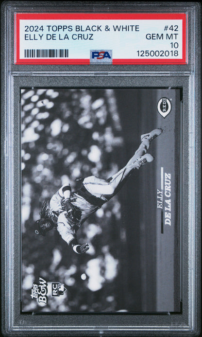 Elly De La Cruz Cincinnati Reds 2024 Topps Black & White Rookie Card #42 PSA 10