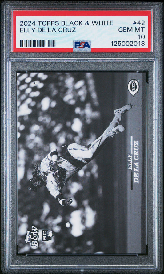 Elly De La Cruz Cincinnati Reds 2024 Topps Black & White Rookie Card #42 PSA 10