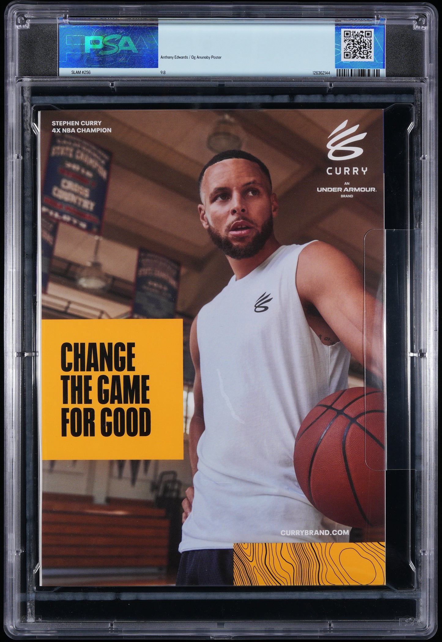 Jalen Brunson Knicks Slam #256 Gold Metal Edition Graded Magazine /94 PSA 9.8