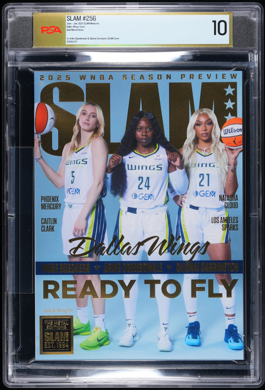 Paige Bueckers Dallas Wings Slam #256 Gold Metal Graded Magazine /94 PSA 10