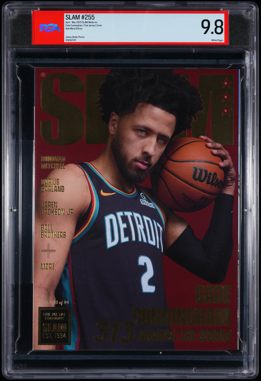 Cade Cunningham Teal Cover Slam #255 Gold Metal Graded Magazine /94 PSA 9.8