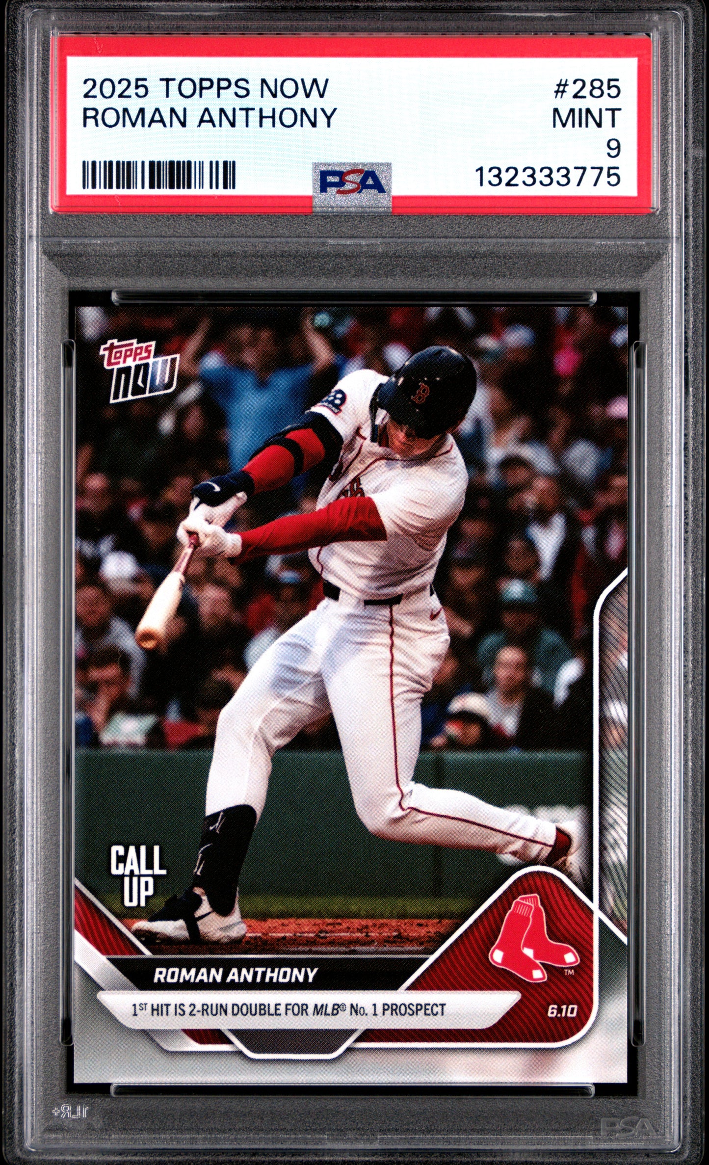 Roman Anthony Red Sox 2025 Topps Now 1st Hit Call Up Card #285 PSA 9 Mint