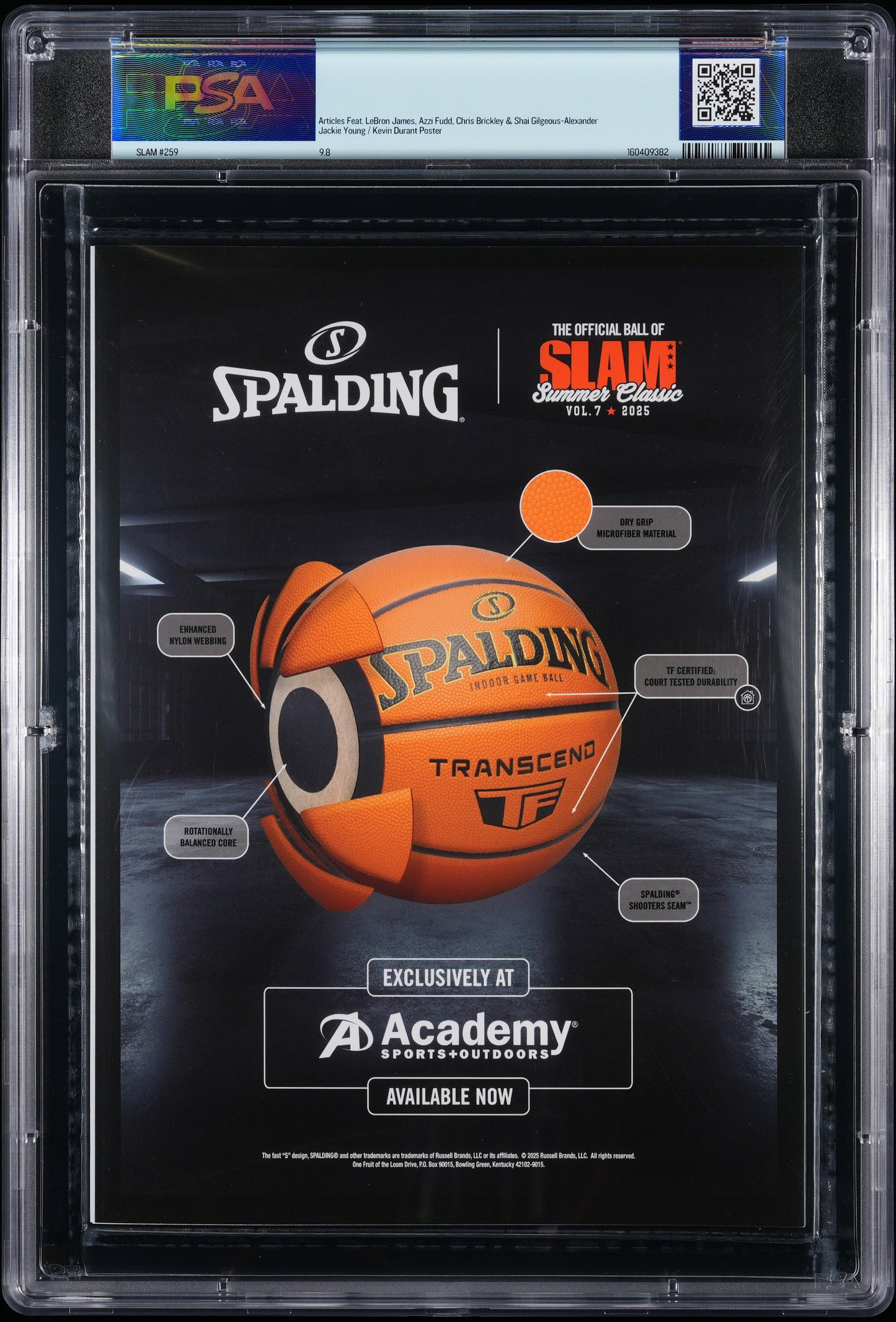LeBron James Lakers Slam #259 Gold Metal Edition Graded Magazine #15/94 PSA 9.8