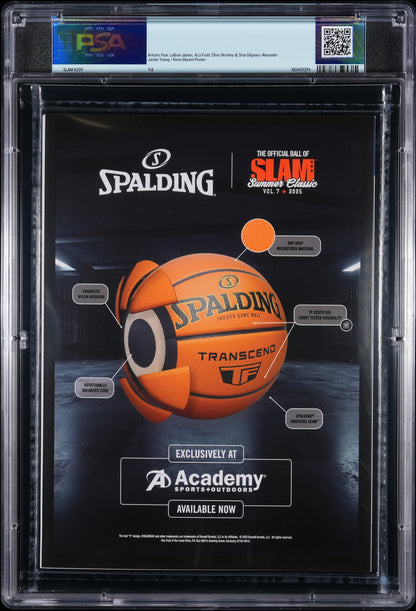 AJ Dybantsa BYU Slam #259 Gold Metal Edition Graded Magazine #15/94 PSA 9.8