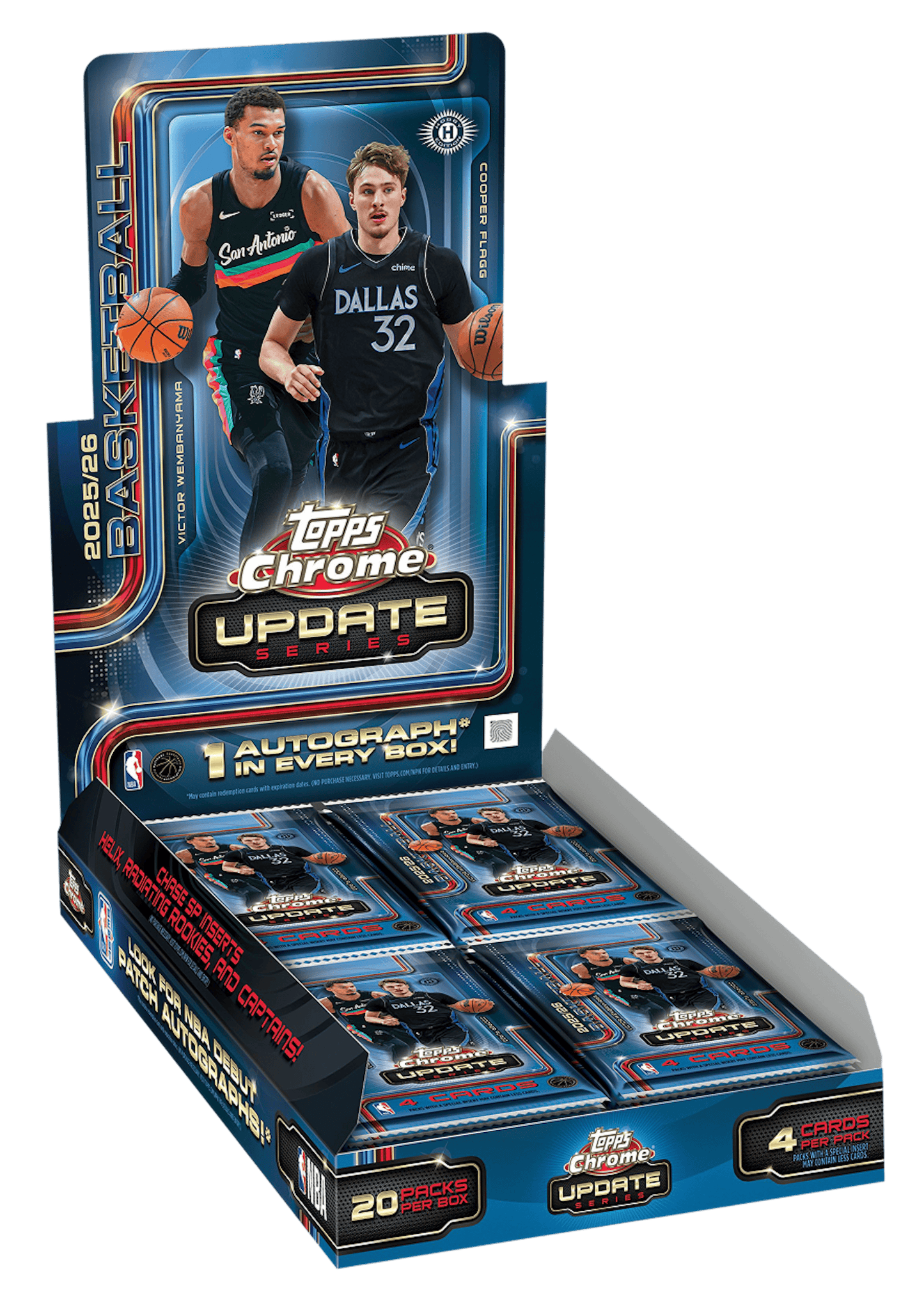 2025-26 Topps Chrome Update Series Basketball Trading Cards Hobby Box