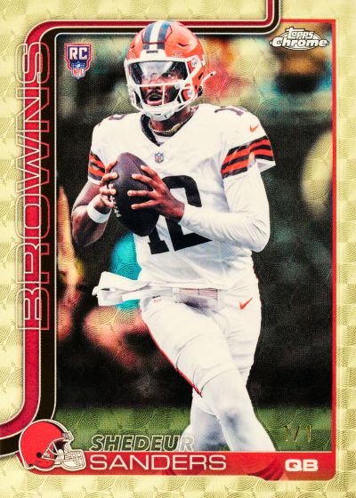 2025 Topps Chrome Football Trading Cards Jumbo Hobby Box (2 autographs/box)
