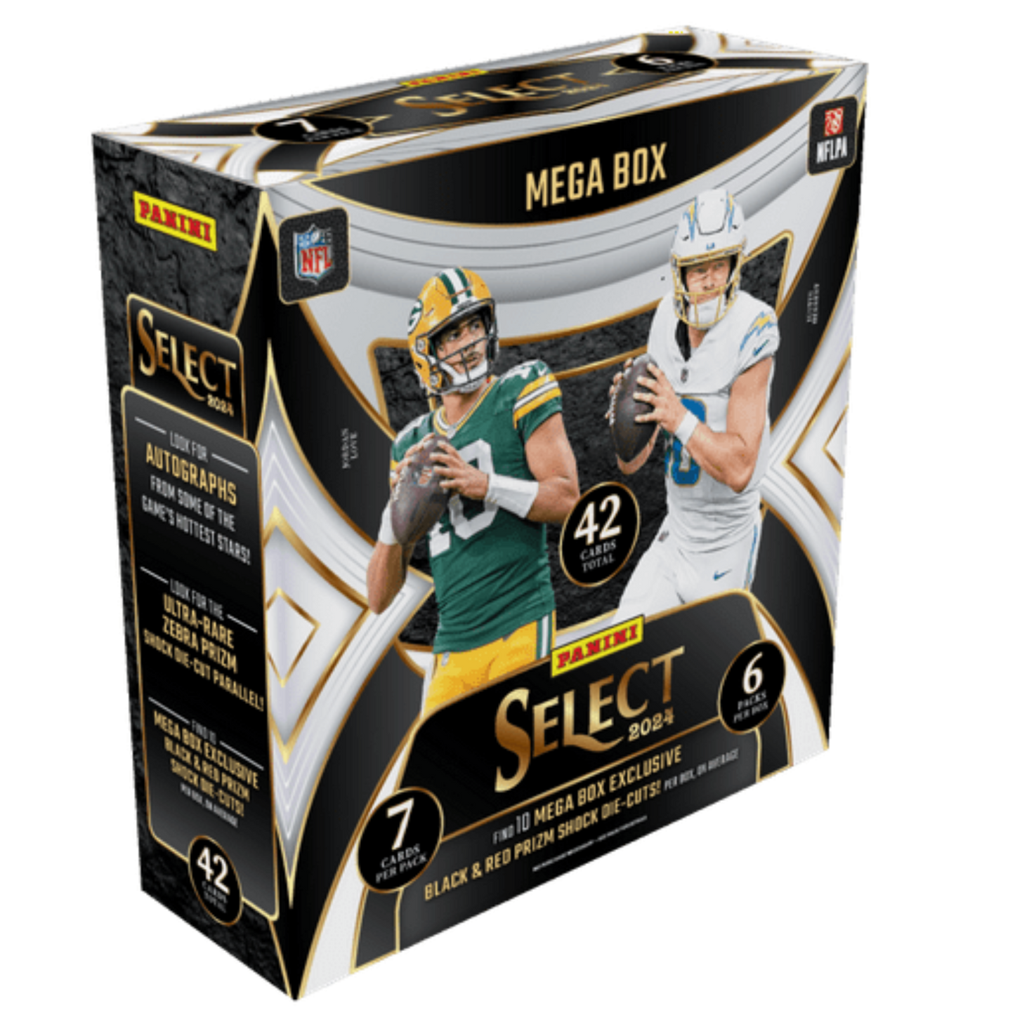 2024 Panini Select Football Trading Cards Mega Box - Black & Red Prizm Shocks