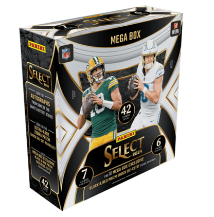 2024 Panini Select Football Trading Cards Mega Box - Black & Red Prizm Shocks