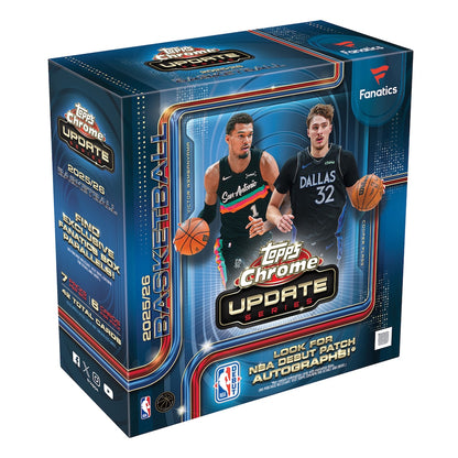 2025-26 Topps Chrome Update Series Basketball Trading Cards Fanatics Mega Box