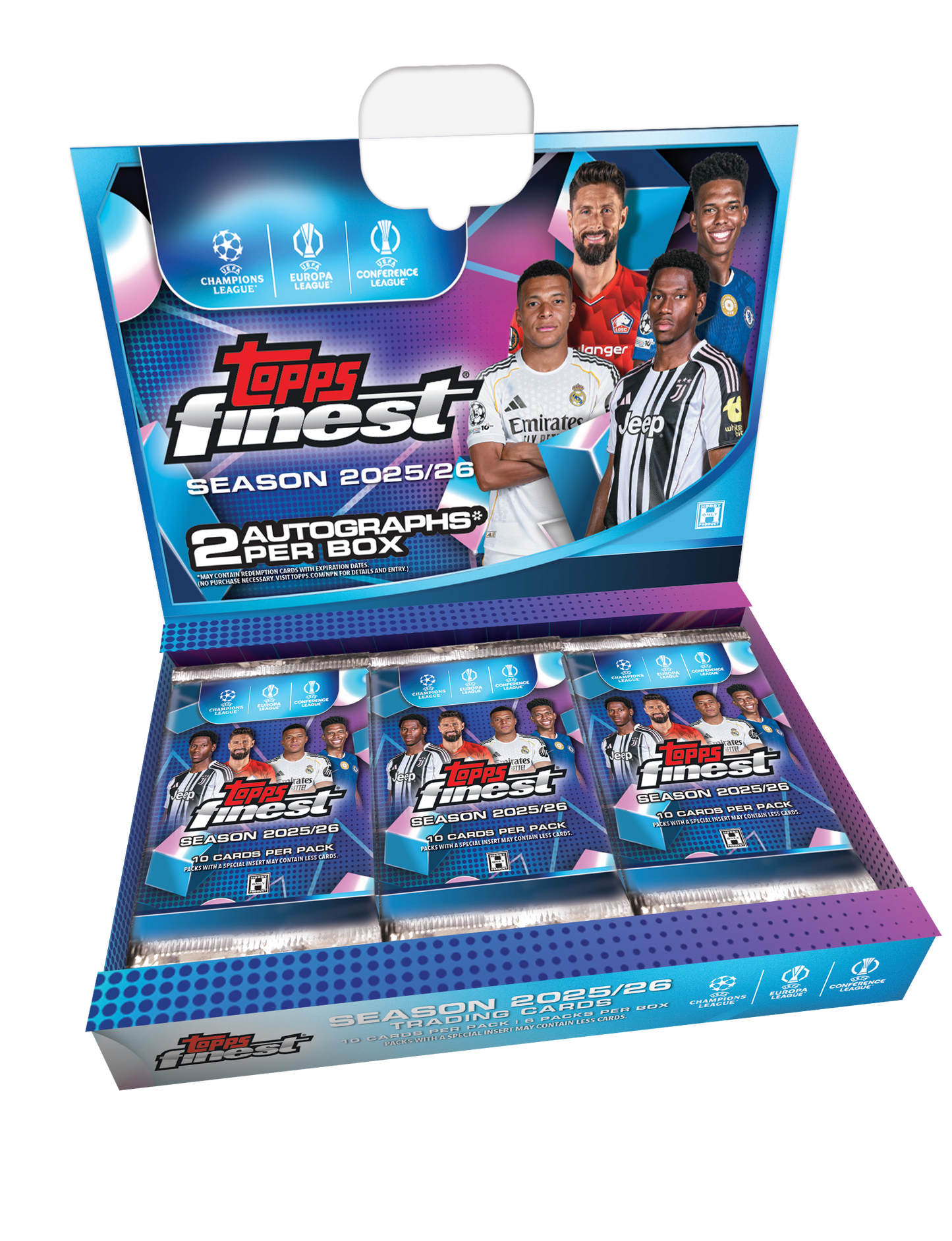 2025/26 Topps Finest Soccer UEFA Club Competitions Trading Cards Hobby Box