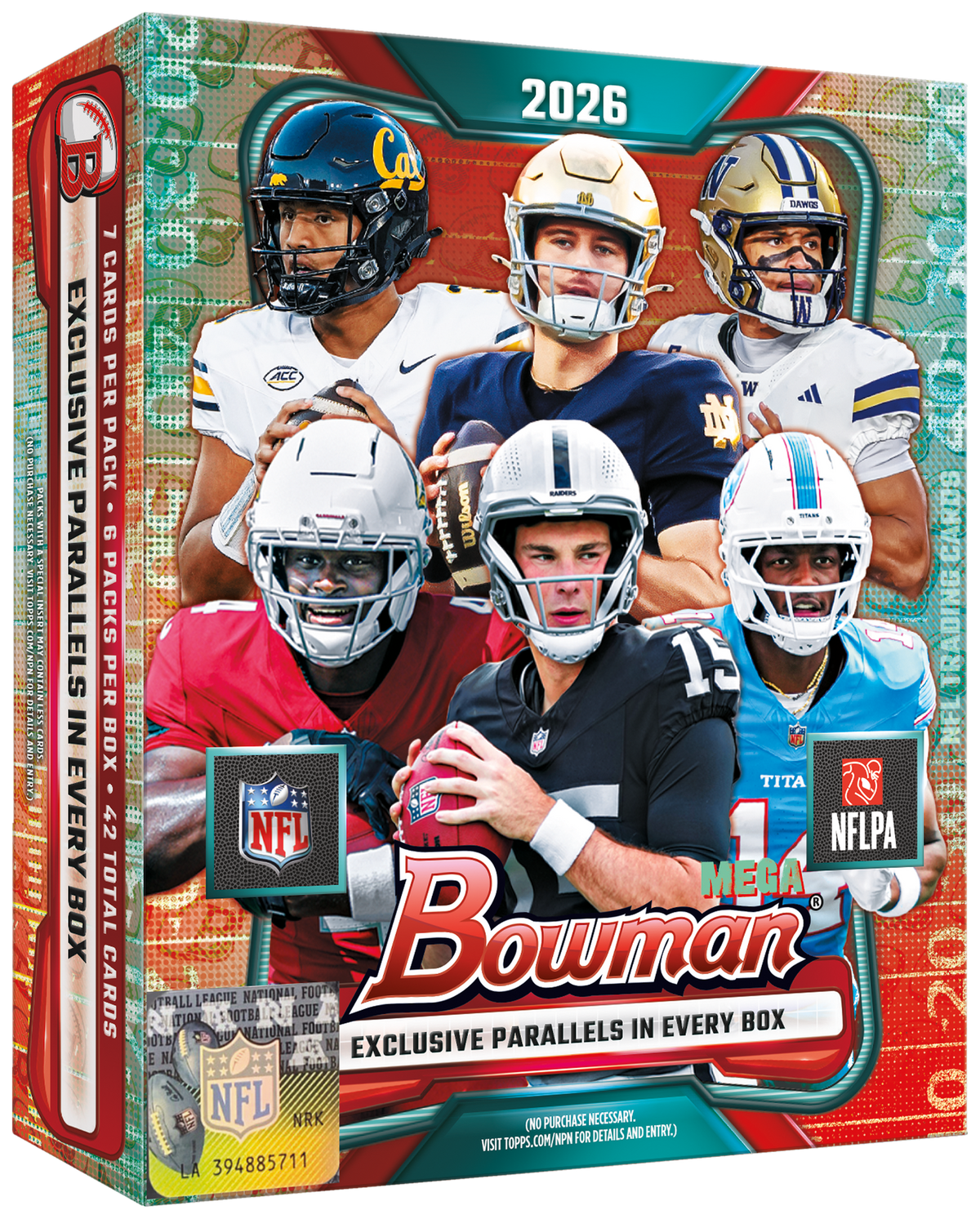 2026 Bowman Football Trading Cards Factory Sealed Mega Box