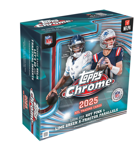 2025 Topps Chrome Football Trading Cards Factory Sealed Mega Box