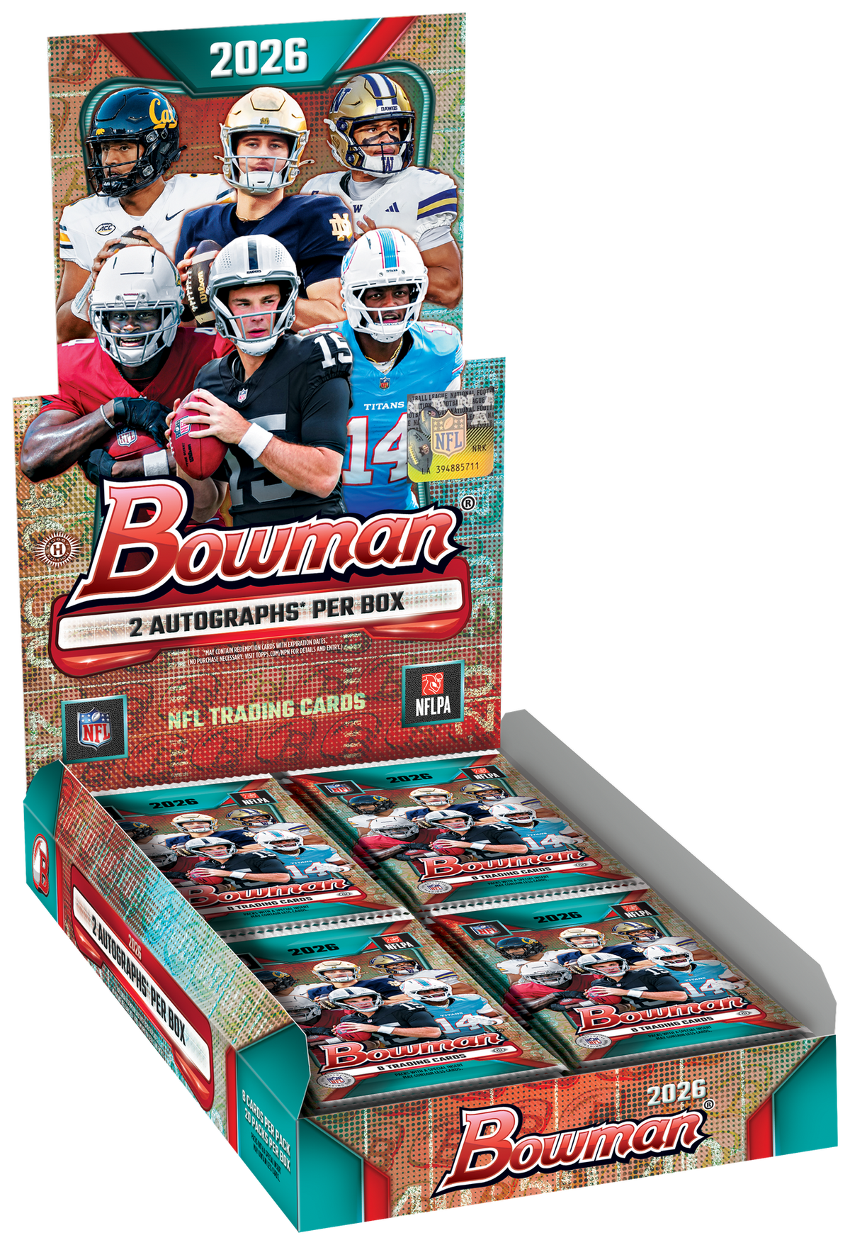 2026 Bowman Football Trading Cards Factory Sealed Hobby Box