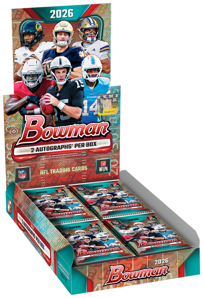 2026 Bowman Football Trading Cards Factory Sealed Hobby Box