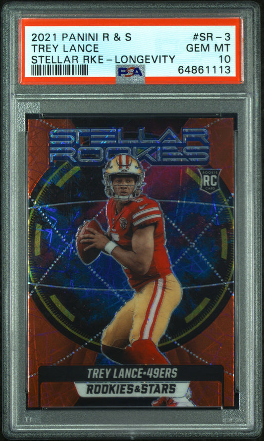 Trey Lance 49ers 2021 Rookies & Stars Longevity Rookie Card PSA 10 Gem Mint