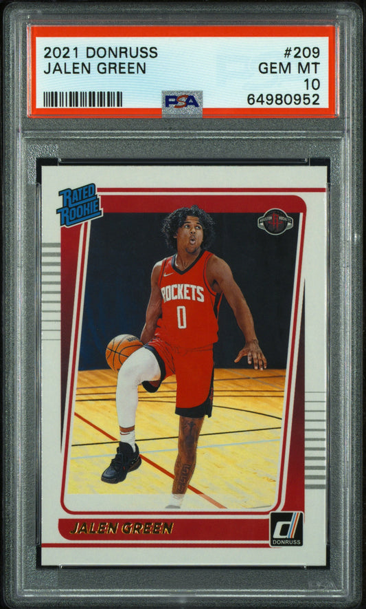 Jalen Green Rockets 2021-22 Donruss Rated Rookie Card #209 PSA 10 Gem Mint