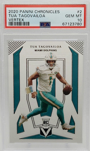 Tua Tagovailoa Dolphins 2020 Panini Chronicles Vertex Rookie Card #V-2 PSA 10