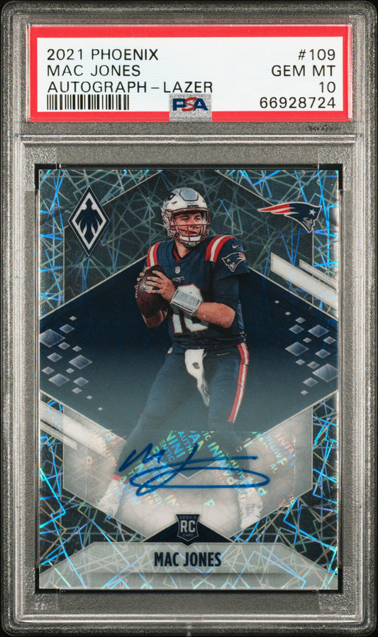 Mac Jones 2021 Phoenix Lazer Autograph Rookie Card /25 PSA 10 Gem Mint