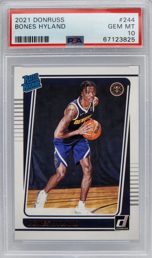 Bones Hyland Denver Nuggets 2021-22 Donruss Rookie Card #244 PSA 10 Gem Mint