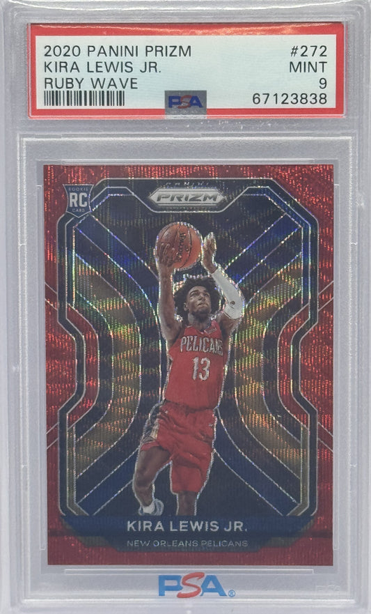 Kira Lewis Jr. Pelicans 2020 Panini Prizm Ruby Wave Rookie Card #272 PSA 9 Mint