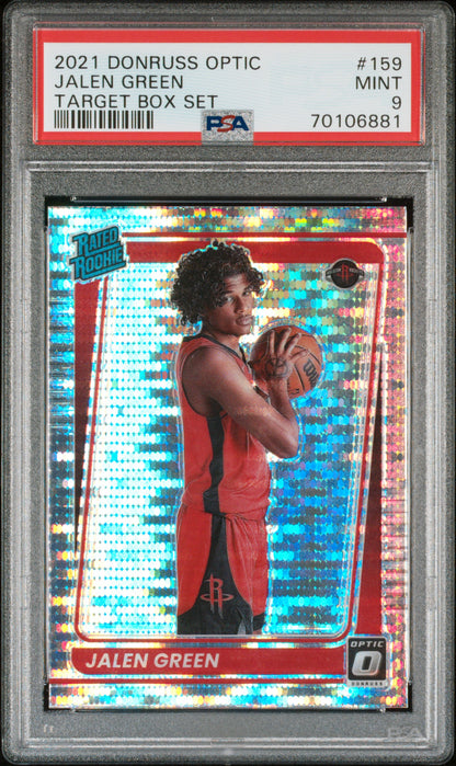 Jalen Green Rockets 2021 Donruss Optic Pulsar Prizm Rookie Card #159 PSA 9 Mint
