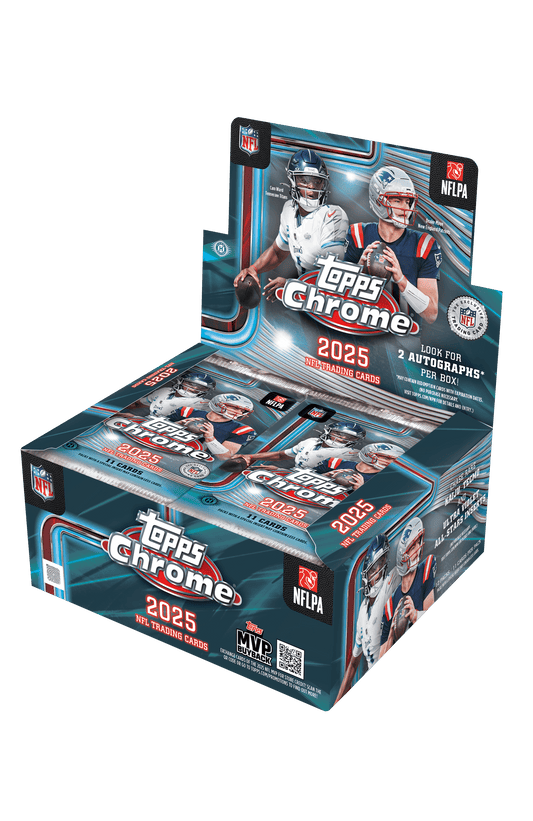 2025 Topps Chrome Football Trading Cards Jumbo Hobby Box (2 autographs/box)