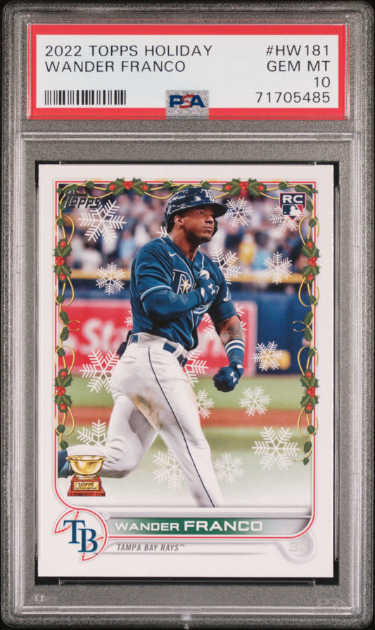 Wander Franco Tampa Rays 2022 Topps Holiday Rookie Card #HW181 PSA 10 Gem Mint